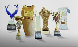Nagrody otrzymane za zwycięztwo w kategorii Firma w konkursie Podlaska AgroLiga 2010